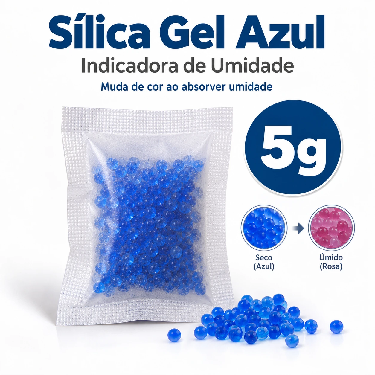 Sílica Gel Azul 5 g — 1 unidade